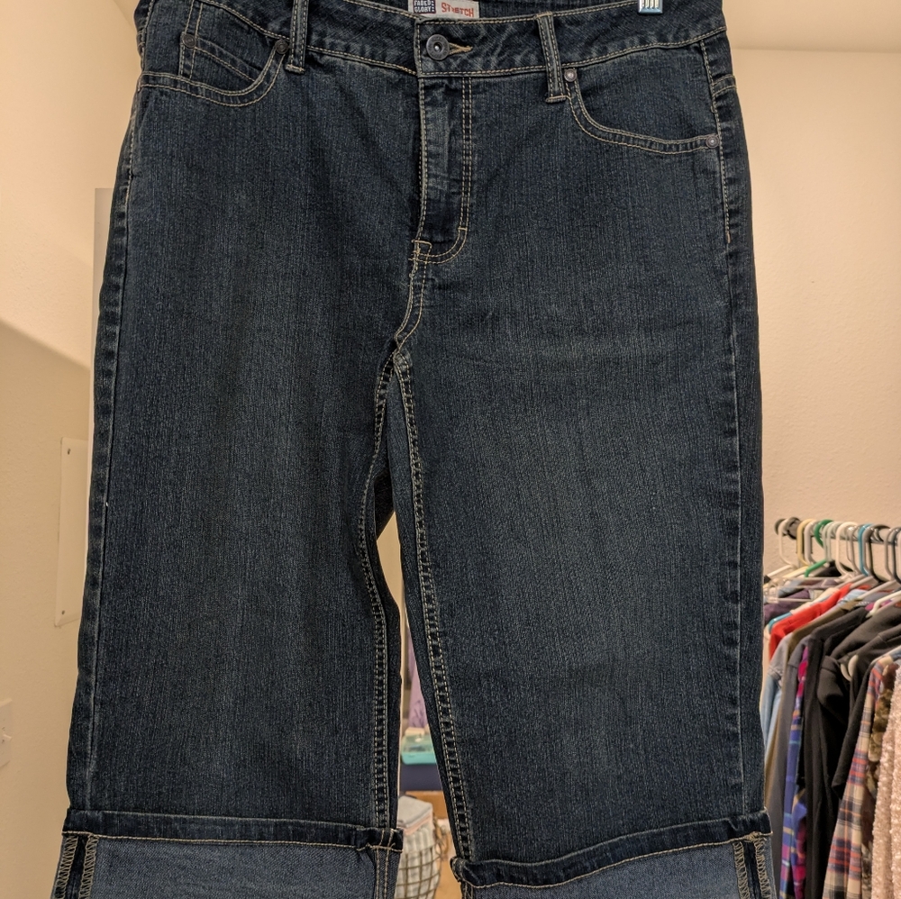 Denim cropped shorts